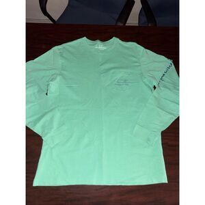 Vineyard Vines Mens Green Long Sleeve Pocket Tee Size Small